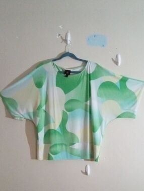JM Collection Green Scoop Neck Top